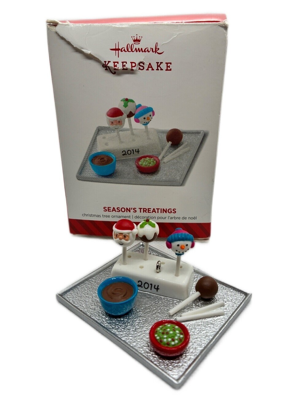 Hallmark Keepsake 2014 Seasons Treatings Cake Pops Christmas Ornament w Box